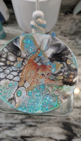 Kitten by the Sea Decorative Jar