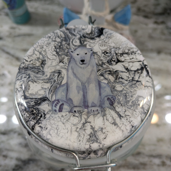 Polar Bear Handmade Lid with Jar