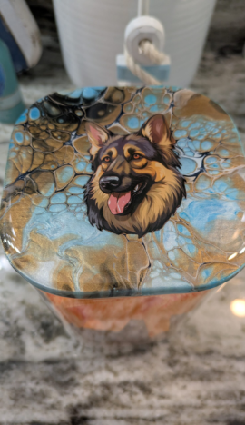 Decorative Jar - Marbleized German Shepard