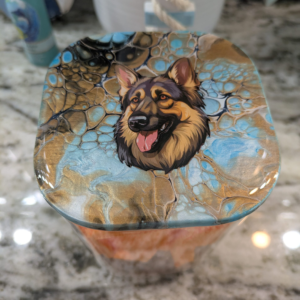 Handmade Marbleized German Shepard Jar